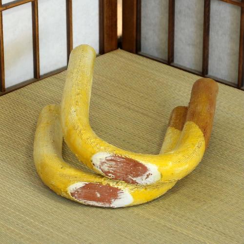 信楽焼 花器 黄釉 2連 パイプ型 自由花 陶器 花瓶 生け花 和風 華道