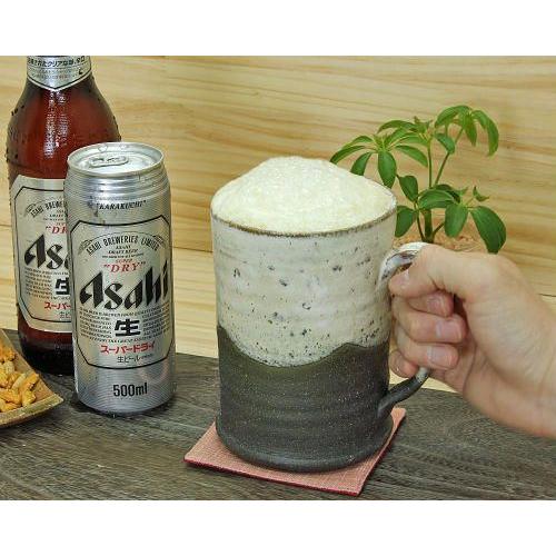 信楽焼 ビール ジョッキ 容量1L 黒チタン おしゃれ ビアジョッキ 陶器