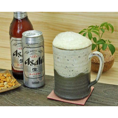 信楽焼 ビール ジョッキ 容量1L 黒チタン おしゃれ ビアジョッキ 陶器