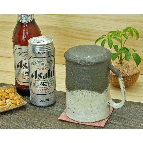 信楽焼 ビール ジョッキ 容量1L 黒チタン おしゃれ ビアジョッキ 陶器