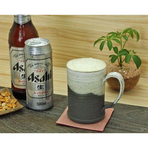 信楽焼 ビール ジョッキ 容量500ml 黒チタン おしゃれ ビアジョッキ 