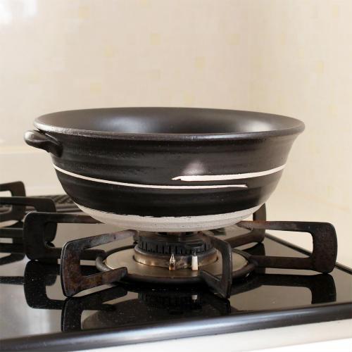 万古焼(萬古焼) 電子レンジで簡単！耐熱ラーメン鍋 日研 [直火OK 日本