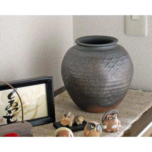 在庫数限り 信楽焼 花瓶 焼締 丸 8号 おしゃれ 一輪挿し 小さい 花入