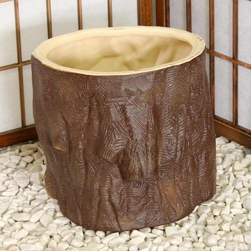 信楽焼 フラワースタンド 園芸 花台 たぬき 切株 10号 おしゃれ 狸