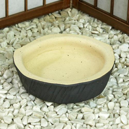 信楽焼 フラワースタンド 園芸 花台 窯肌 切り株 8号 おしゃれ 玄関先