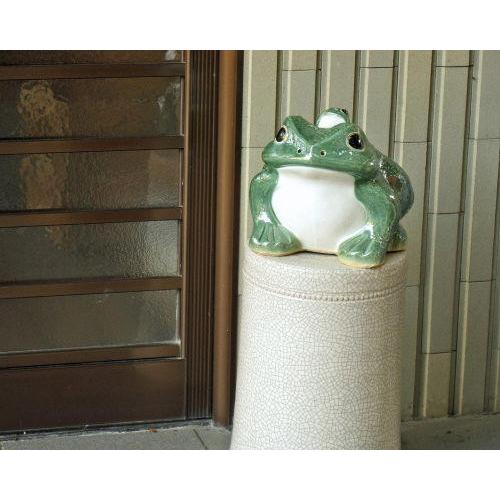 信楽焼 青 カエル 置物 10号 名入れ 対応 有料 陶器 かわいい かえる 大きい 蛙 おしゃれ グッズ 玄関 雑貨 字入れ可 庭 小さい ギフト 信楽焼き Kaeru0031 夢源陶房 通販 Yahoo ショッピング