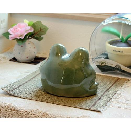 信楽焼 カエル 置物 貯金箱 はにかみ 出目 4号 陶器 かわいい
