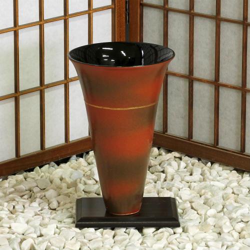 信楽焼　陶器花瓶　茶道　お華 信楽焼 花器 茶 ぼかし 金線 立花 陶器 花瓶 生け花 和風 華道 池坊
