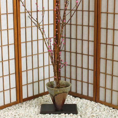 信楽焼 花器 茶窯変 立花 陶器 花瓶 生け花 和風 華道 池坊 生花用 手 