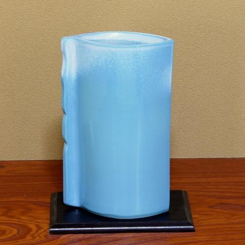 信楽焼 花器 スカイブルー合わせ 立花 陶器 花瓶 生け花 和風 華道