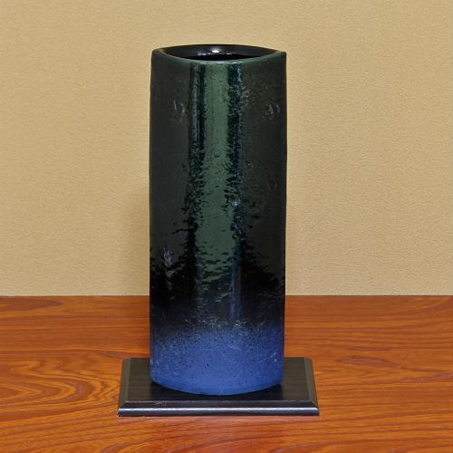 黒スパタ角型傘立立（信楽焼・陶器・傘立・梅雨・玄関・） : 風の水琴