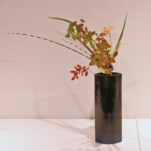 信楽焼 花器 紺 合わせ 立花 陶器 花瓶 生け花 和風 華道 池坊 生花用