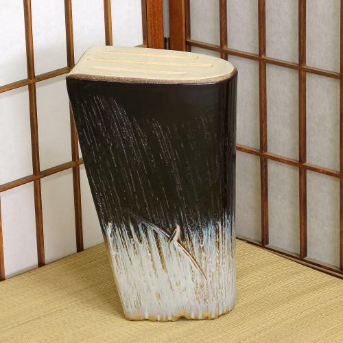 信楽焼 花器 半富士 櫛目 立花 陶器 花瓶 生け花 和風 華道 池坊 生花用 手作 フラワーベース 信楽焼き 在庫数限り あすつく(3-825)_2
