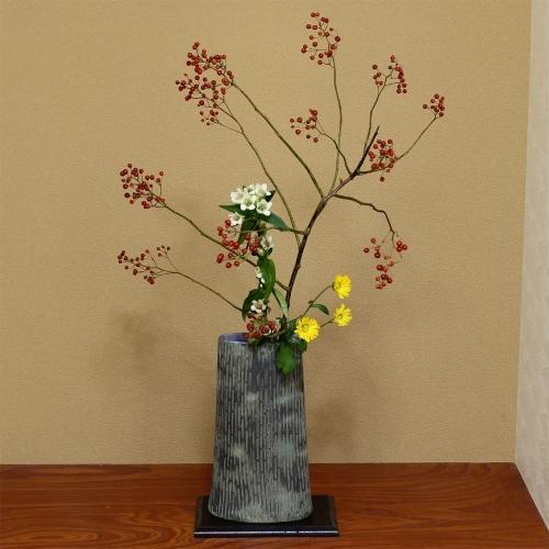 信楽焼 花器 灰釉ぼかし 立花 陶器 花瓶 生け花 和風 華道 池坊 生花用