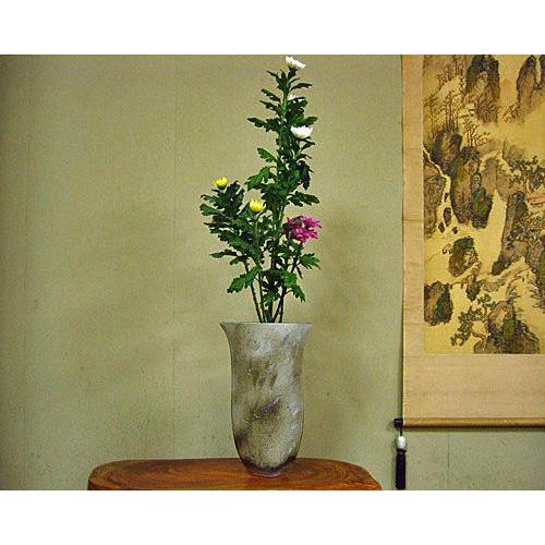 信楽焼 花器 茶ぼかし深掘り 立花 陶器 花瓶 生け花 和風 華道 池坊