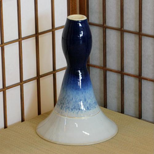 信楽焼 花器 白 アイビー 掛分 金線 立花 陶器 花瓶 生け花 和風 華道