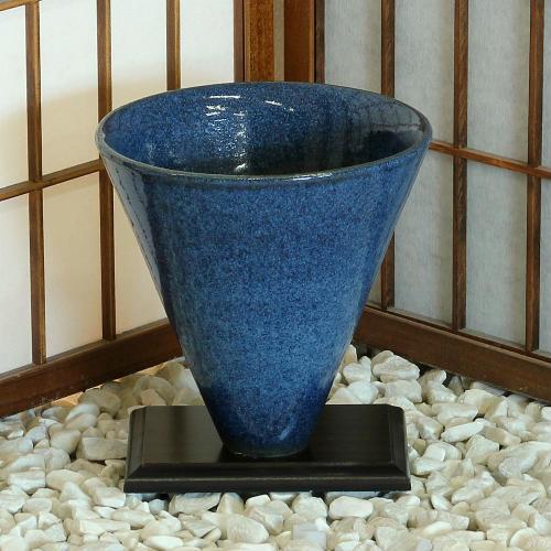 信楽焼 花瓶 陶器 華道 インテリア 信楽焼 花器 藍 ぼかし 立花 陶器 花瓶 生け花 和風 華道 池坊 生花用