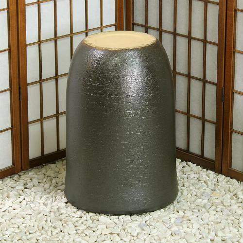 ポイント5倍]信楽焼 陶器 傘立て 黒 ペア フクロウ 透し彫 傘たて