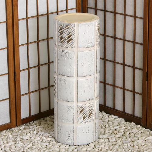 ポイント5倍]信楽焼 陶器 傘立て 白 格子 傘たて スリム 北欧 おしゃれ