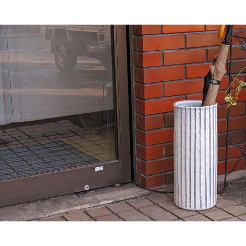ポイント3倍]信楽焼 陶器 傘立て ブルーストライプ 傘たて スリム 北欧