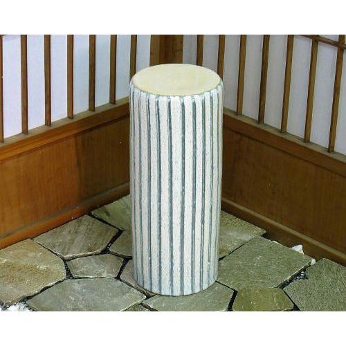 信楽焼　傘立て  ストライプ 高さ４３cm ポイント3倍]信楽焼 陶器 傘立て ブルーストライプ 傘たて スリム 北欧