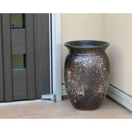 信楽焼 傘立て 窯肌壷 高さ４６cm 信楽焼 陶器 傘立て 石肌 壷型 傘たて スリム 北欧 おしゃれ
