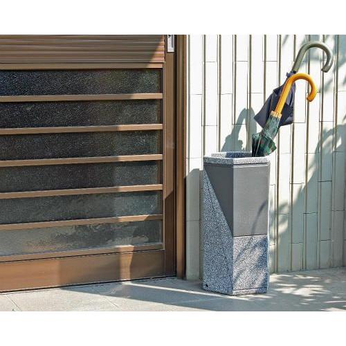 ポイント5倍]信楽焼 陶器 傘立て ツートン六角彫り 傘たて スリム 北欧