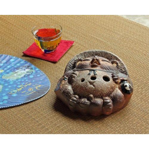 弥平次作タヌキ 陶器 蚊取り線香器アンティーク