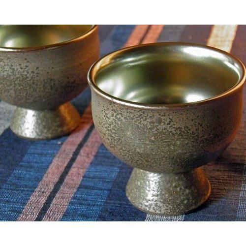 信楽焼 酒器 高台カップ ぐい呑み 光彩 陶器 おしゃれ カップ コップ