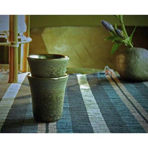 信楽焼 ぐい呑み 長 光彩 酒器 陶器 おしゃれ 冷酒器 お猪口 盃 食器