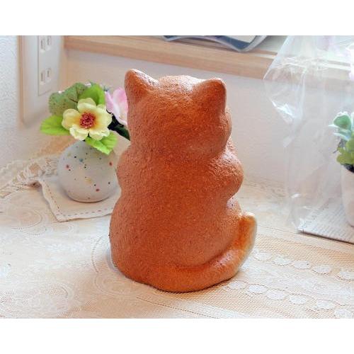 信楽焼 猫 置物 幸福ネコ 6号 茶 陶器 猫の置物 おしゃれ ねこ 玄関に