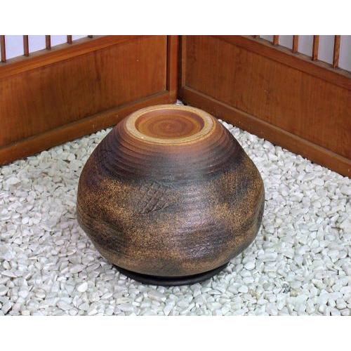 在庫数限り 信楽焼 大きな 花瓶 焼締 丸壷型 13号 おしゃれ 大壺 在庫数限り 信楽焼 大きな 花瓶 焼締 丸壷型 13号 おしゃれ 大壺
