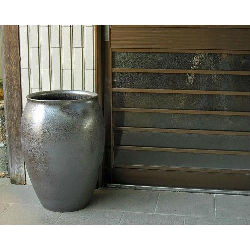 ポイント10倍]信楽焼 大きな 花瓶 ラスターブラック 19号 おしゃれ 大