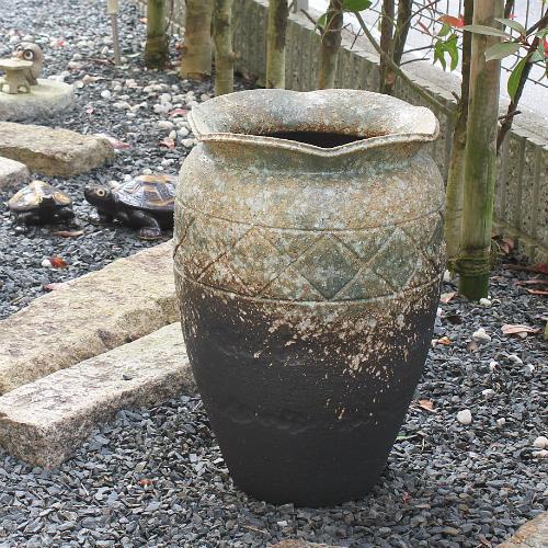 ポイント8倍]信楽焼 大きな 花瓶 灰釉 窯変 16号 おしゃれ 大壺 つぼ