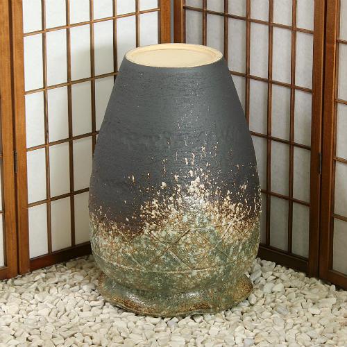 ポイント8倍]信楽焼 大きな 花瓶 灰釉 窯変 16号 おしゃれ 大壺 つぼ