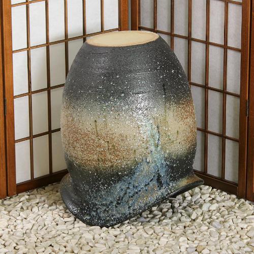 ポイント8倍]信楽焼 大きな 花瓶 三彩 たわみ 16号 おしゃれ 大壺 つぼ