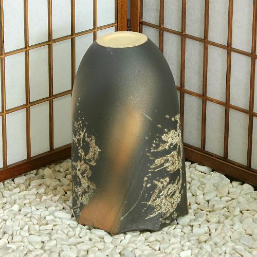 ポイント5倍]信楽焼 大きな 花瓶 コゲ 緋色 八角 12号 おしゃれ 大壺