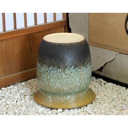 信楽焼 大きな 花瓶 白窯変 プランター おしゃれ 大壺 つぼ ツボ 壷 花入 陶器 大型 花器 フラワーベース 信楽焼き(YB-22)の画像