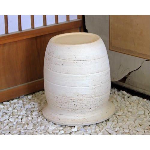 信楽焼 大きな 花瓶 白釉 プランター おしゃれ 大壺 つぼ ツボ 壷 花入