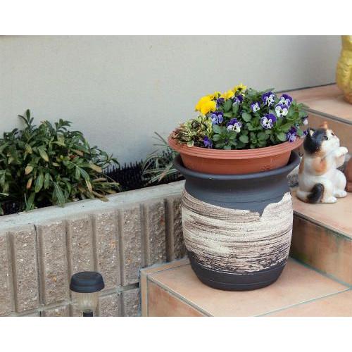 信楽焼 大きな 花瓶 刷毛目 プランター おしゃれ 大壺 つぼ ツボ 壷 花入 陶器 大型 花器 フラワーベース 信楽焼き Yb 25 Ootubo0037 夢源陶房 通販 Yahoo ショッピング