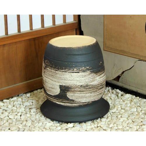 信楽焼 大きな 花瓶 刷毛目 プランター おしゃれ 大壺 つぼ ツボ 壷 花入 陶器 大型 花器 フラワーベース 信楽焼き(YB-25)の画像