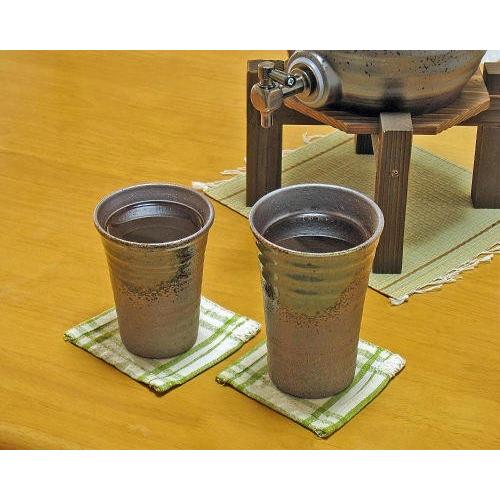 信楽焼 陶器 焼酎グラス ビードロ 小 焼酎カップ 湯呑み ビールグラス フリーカップ ビアカップ 焼酎 おしゃれ  父の日 プレゼント 信楽焼き｜mugen-tobo｜03