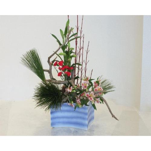 信楽焼 花器 ツートン 菱形 櫛目 在庫数限り 陶器 花瓶 生け花 和風 
