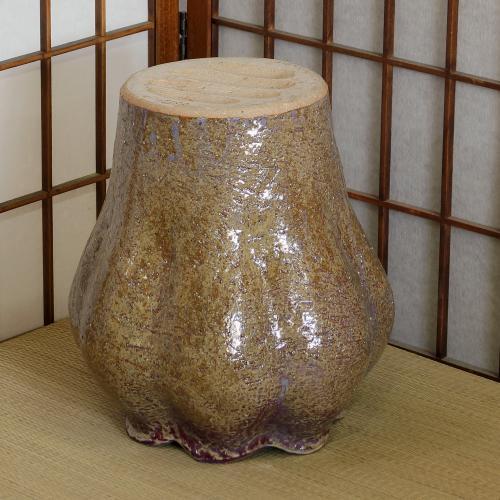 C-壁 【信楽焼 手づくり】花瓶 花器 壺 華道 生け花 昭和レトロ 和モダン 信楽焼 花器 自然釉 波口 在庫数限り 陶器 花瓶 生け花 和風 華道 池坊