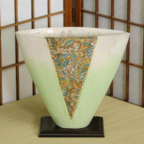 信楽焼 花瓶 生花陶器 アンティーク置物 信楽焼 花瓶 花器 華道 池坊