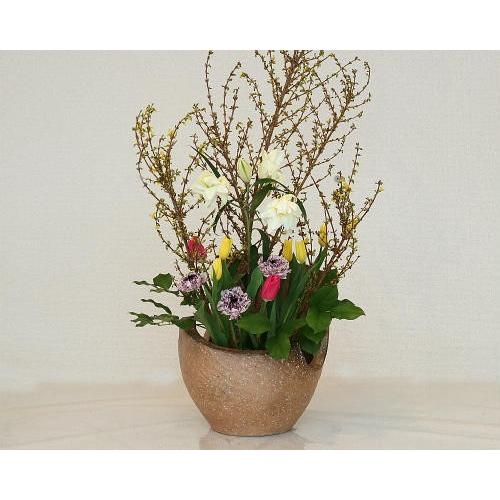 信楽焼 花器 窯肌 曲げ 荒波 在庫数限り 陶器 花瓶 生け花 和風 華道 池坊 生花用 手作 フラワーベース 信楽焼き 在庫数限り あすつく(dca)_1