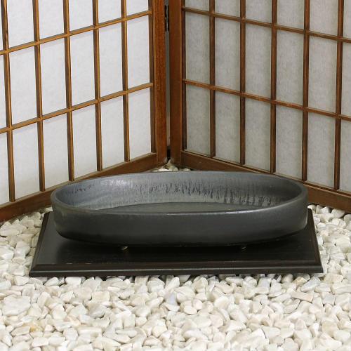 信楽焼 花器 いぶし 小判 コンポート 在庫数限り 陶器 花瓶 生け花