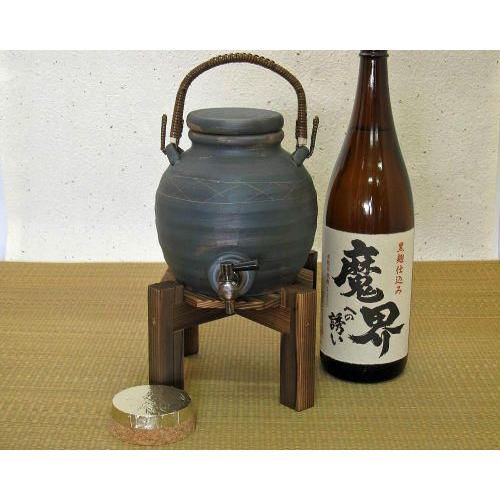 再値下げ　信楽焼　へちもん　手造り　焼酎 サーバー　炭化　焼締め 在庫数限り 信楽焼 ラジウム 焼酎サーバー 黒ライン 一升 陶器