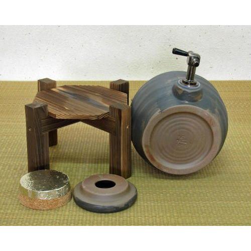 在庫数限り 信楽焼 ラジウム 焼酎サーバー 黒ライン 一升 陶器