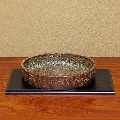 在庫数限り 信楽焼 水盤 花器 10号 窯肌 切立 丸 陶器 池坊 嵯峨御流